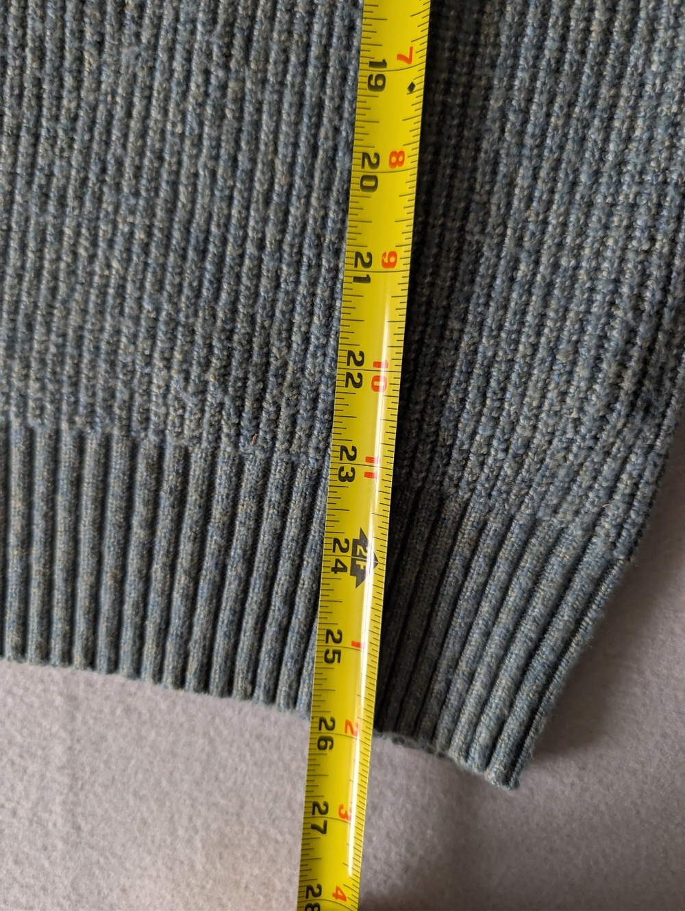 Sage Green Teal Ribbed Knit Sweater Mens Small Minimalist Crewneck Cozy Pullover image 9